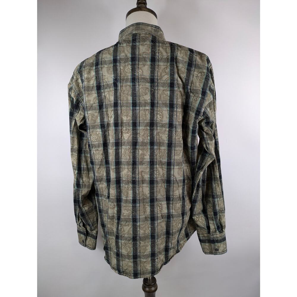 Wrangler Retro Mens XL Shirt Black Pearl Snap Paisley Plaid Button Up Pocket Top - Picture 3 of 12